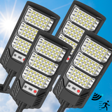 TENKOO Solar Street Lights Outdoor 4 Pack Solar Parking Lot Lights, 20000 Lumen Street Light with Motion Sensor LED Wide Angle Lamp Waterproof IP67 Commercial Lighting for Yard