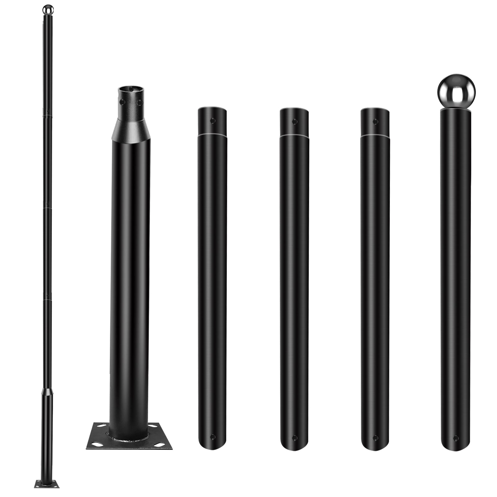 TENKOO Street Light Pole 16.4ft Tall. Outdoor Universal Metal Street L ...