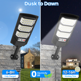 TENKOO Solar Street Lights Outdoor 4 Pack Solar Parking Lot Lights, 20000 Lumen Street Light with Motion Sensor LED Wide Angle Lamp Waterproof IP67 Commercial Lighting for Yard