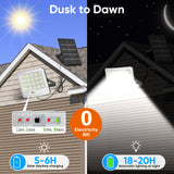 TENKOO 2026NEW XQ Solar Flood Lights Dusk to Dawn 6000K