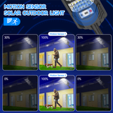 TENKOO Solar Street Lights Outdoor 4 Pack Solar Parking Lot Lights, 20000 Lumen Street Light with Motion Sensor LED Wide Angle Lamp Waterproof IP67 Commercial Lighting for Yard