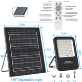 TENKOO 2024NEW XY 500W Solar Flood Lights Dusk to Dawn 6000K