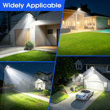 Solar Street Lights Outdoor - 16000 Lumens Solar Parking Lot Lights, LED Wide Angle Lamp with Motion Sensor IP67 Waterproof Commercial Lighting