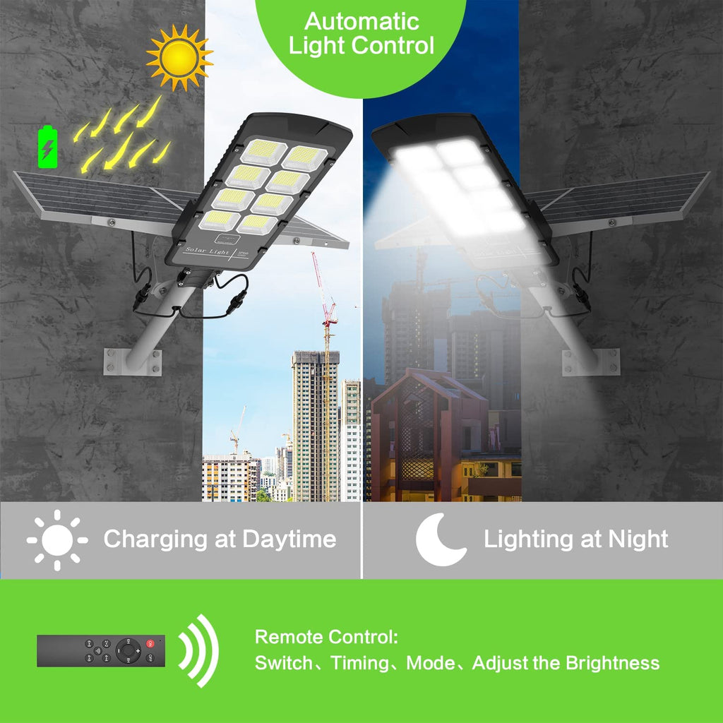 8000W Solar Street Lights Outdoor - 6500K Solar Parking Lot Lights 8000W Solar Street Lights Outdoor - 6500K Solar Parking Lot Lights
