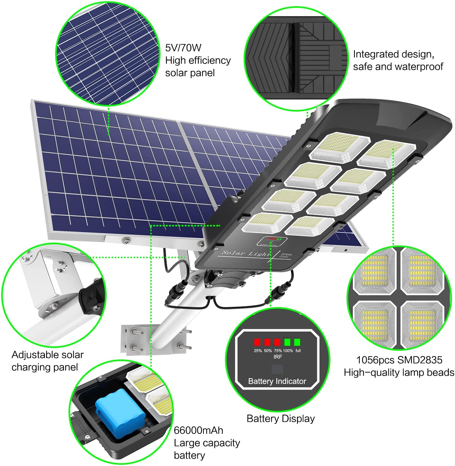 Luminaria Solar Led Focos Solares Potentes Foco Solar 6cob