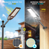 TENKOO 600W Solar Street Light,15000LM Dusk to Dawn Solar Powered Parking Lot Lights Motion Sensor Waterproof IP66 Security Led Flood Outdoor Lights for Yard, Garden, Street.