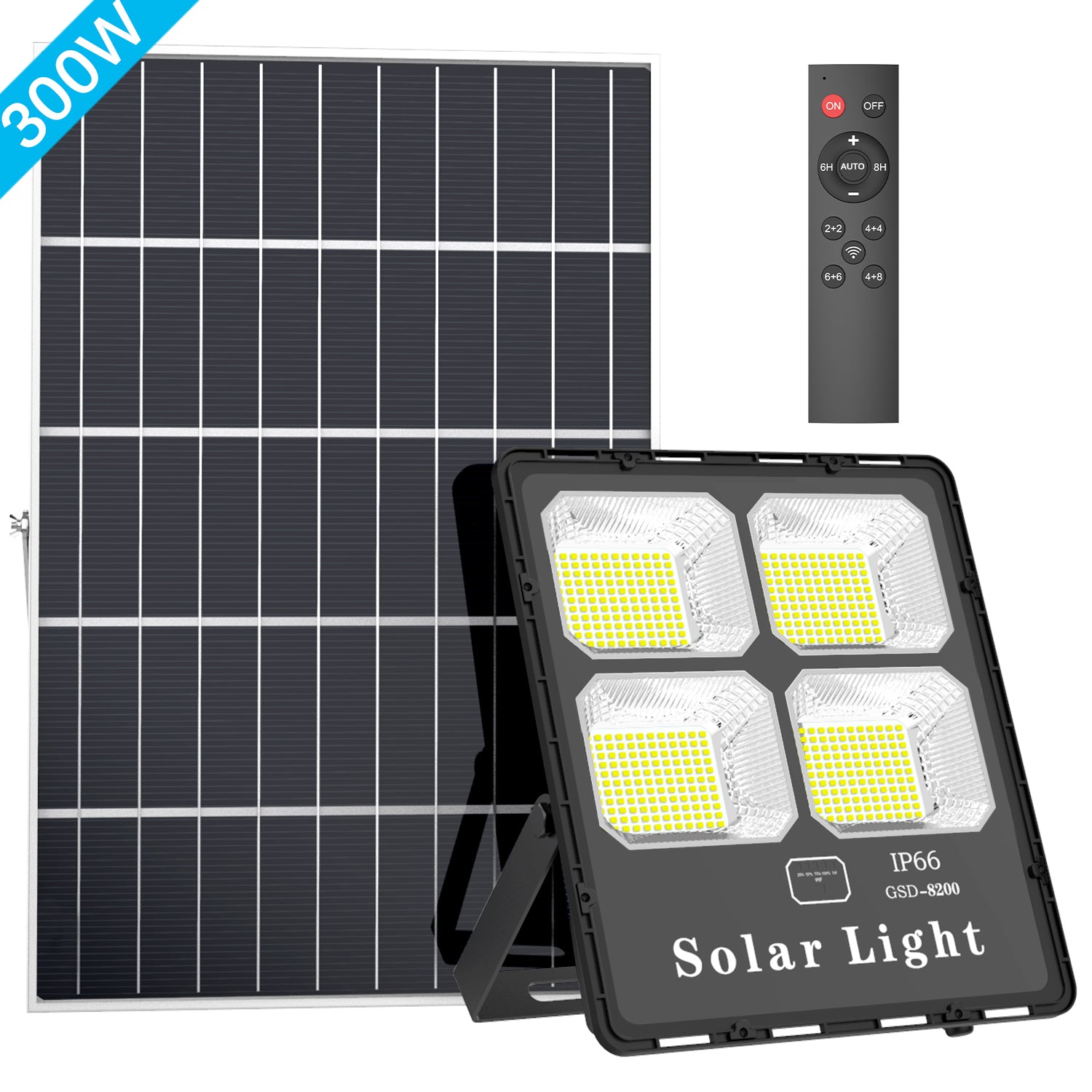 500W LED Solar Street Lights Outdoor， Dusk to Dawn Security Flood Light  with Remote Control ＆ Pole， Wireless， Waterproof， Perfect for Yard， Parking  l 最大の割引 DIY、工具