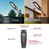 TENKOO 600W Solar Street Light,15000LM Dusk to Dawn Solar Powered Parking Lot Lights Motion Sensor Waterproof IP66 Security Led Flood Outdoor Lights for Yard, Garden, Street.