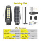 TENKOO 600W Solar Street Light,15000LM Dusk to Dawn Solar Powered Parking Lot Lights Motion Sensor Waterproof IP66 Security Led Flood Outdoor Lights for Yard, Garden, Street.